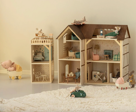 The Maileg Farmhouse is Back in Stock! Plus: How to Style Your Mouse Hole with Signature Wallpaper