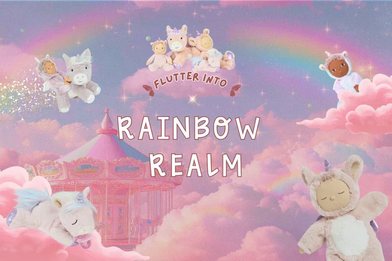 Olli Ella rainbow realm available at Mouse in a Box, unicorn, dragons and fairy soft toys