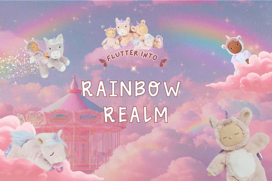 Olli Ella rainbow realm available at Mouse in a Box, unicorn, dragons and fairy soft toys