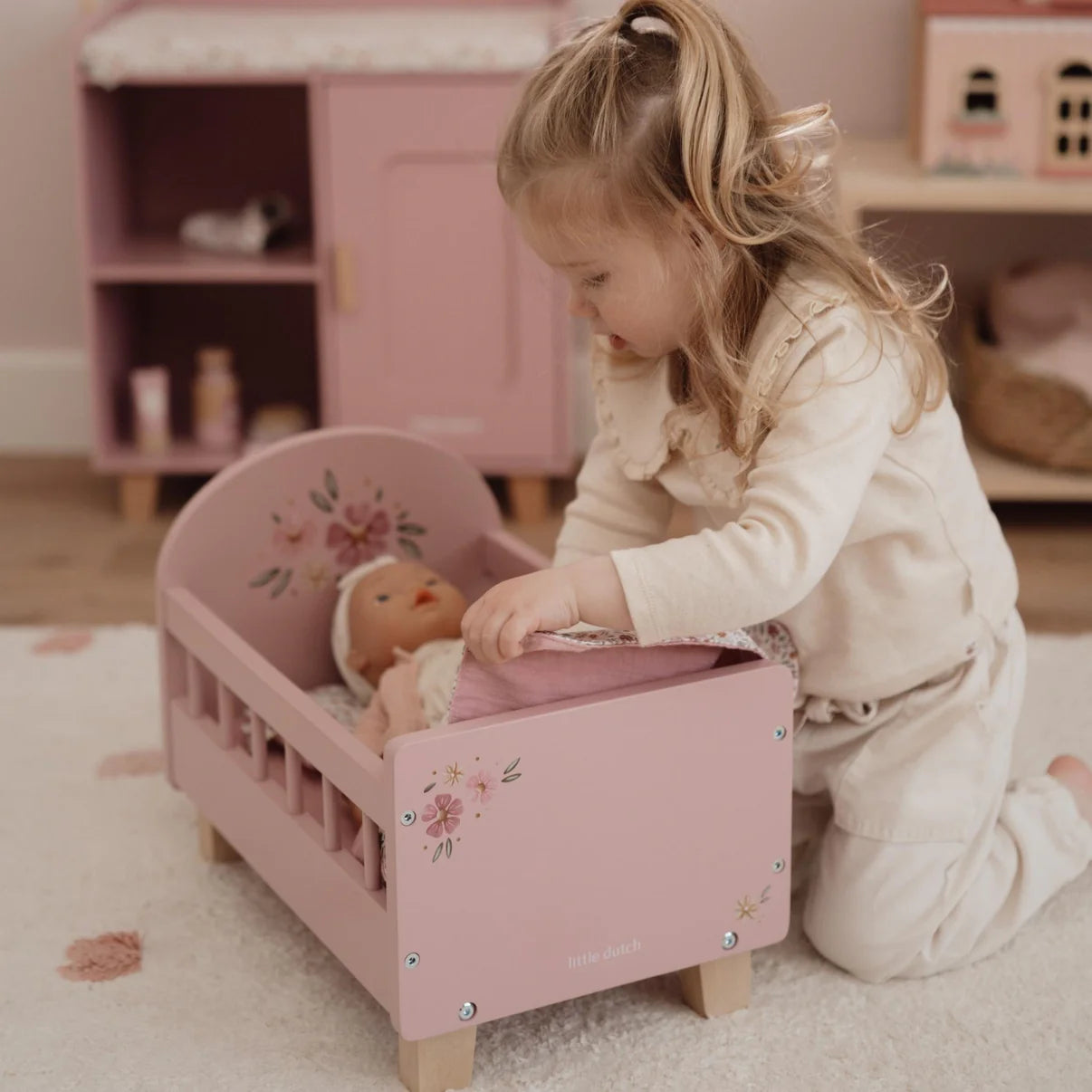 Little Dutch Wooden doll bed