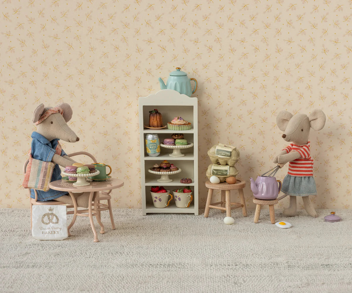 Maileg Café set, Mouse, Big - Pale pink