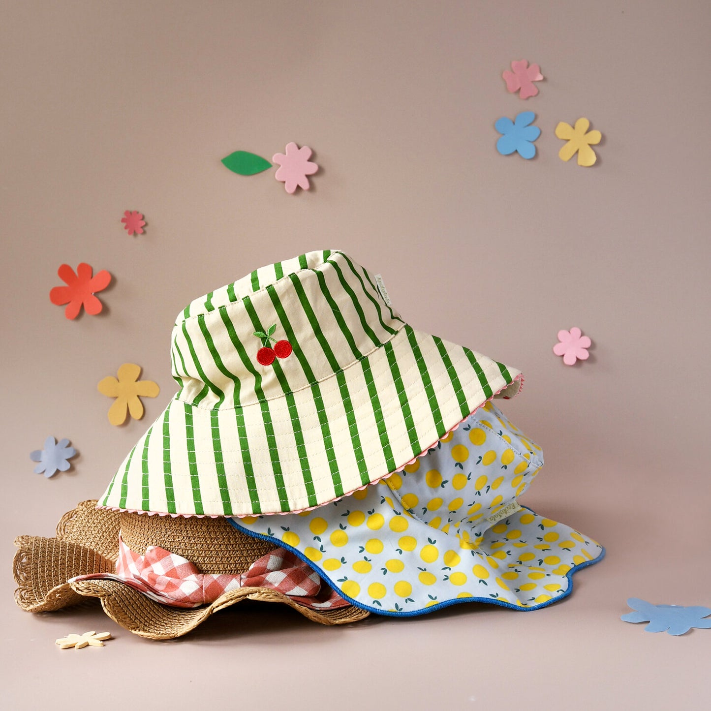 Rockahula Gingham Bow Scalloped Straw Sun Hat 3-6 Years