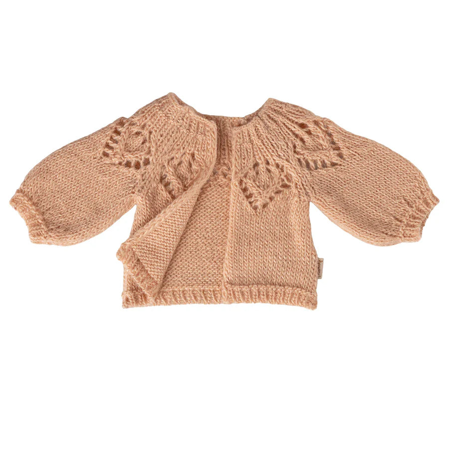 Maileg Knitted cardigan, Size 4 - Light rose