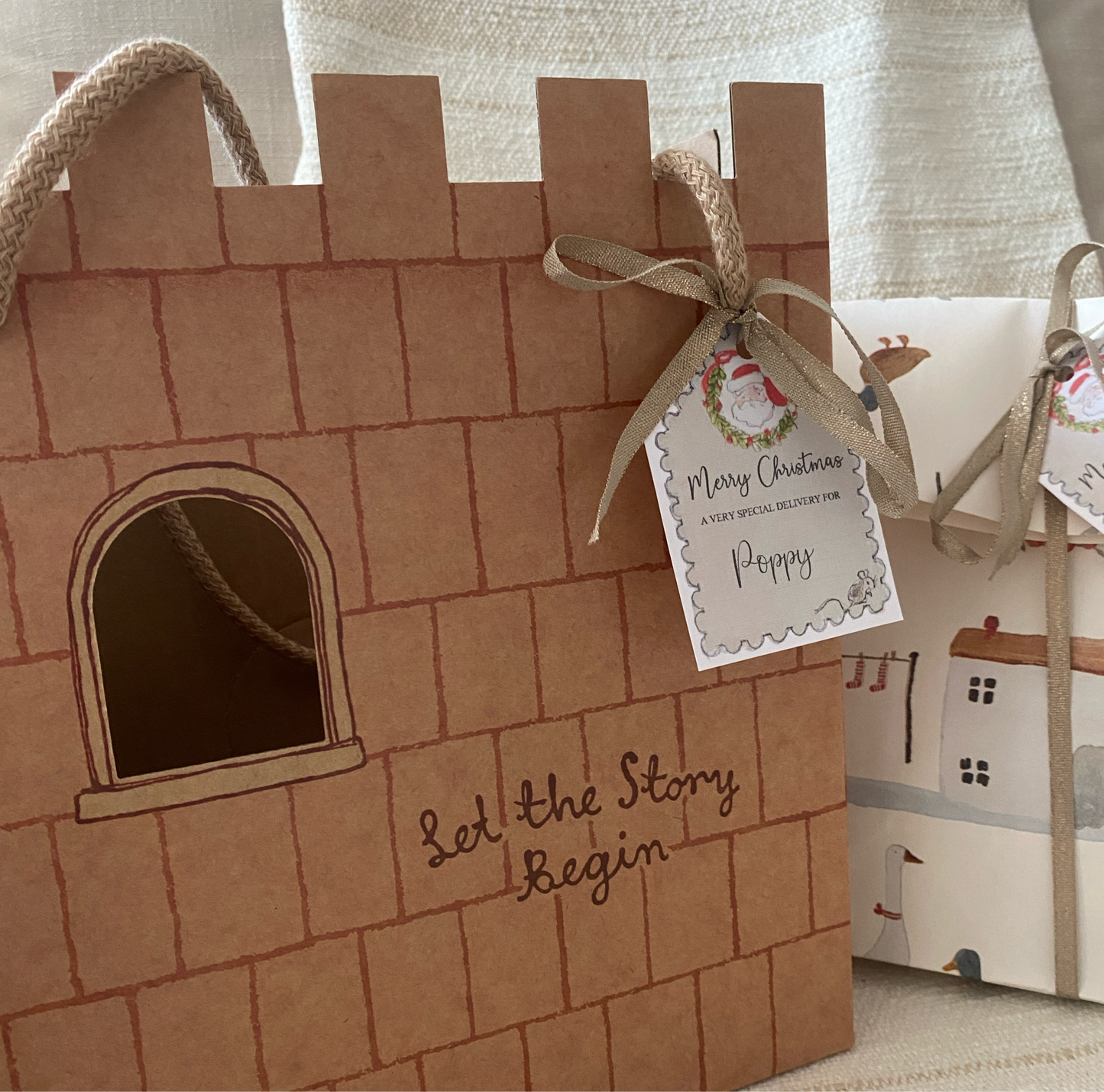 Maileg Personalised Christmas Gift Wrapping, Castle Bag