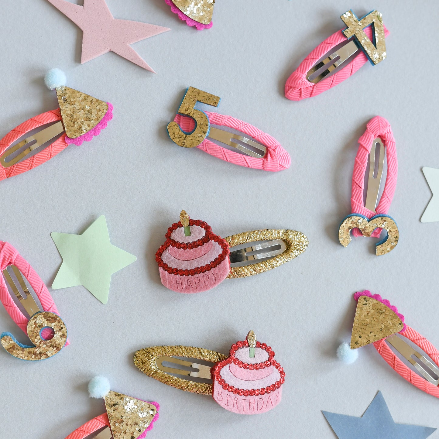 Rockahula Birthday Glitter Clips - Age 6