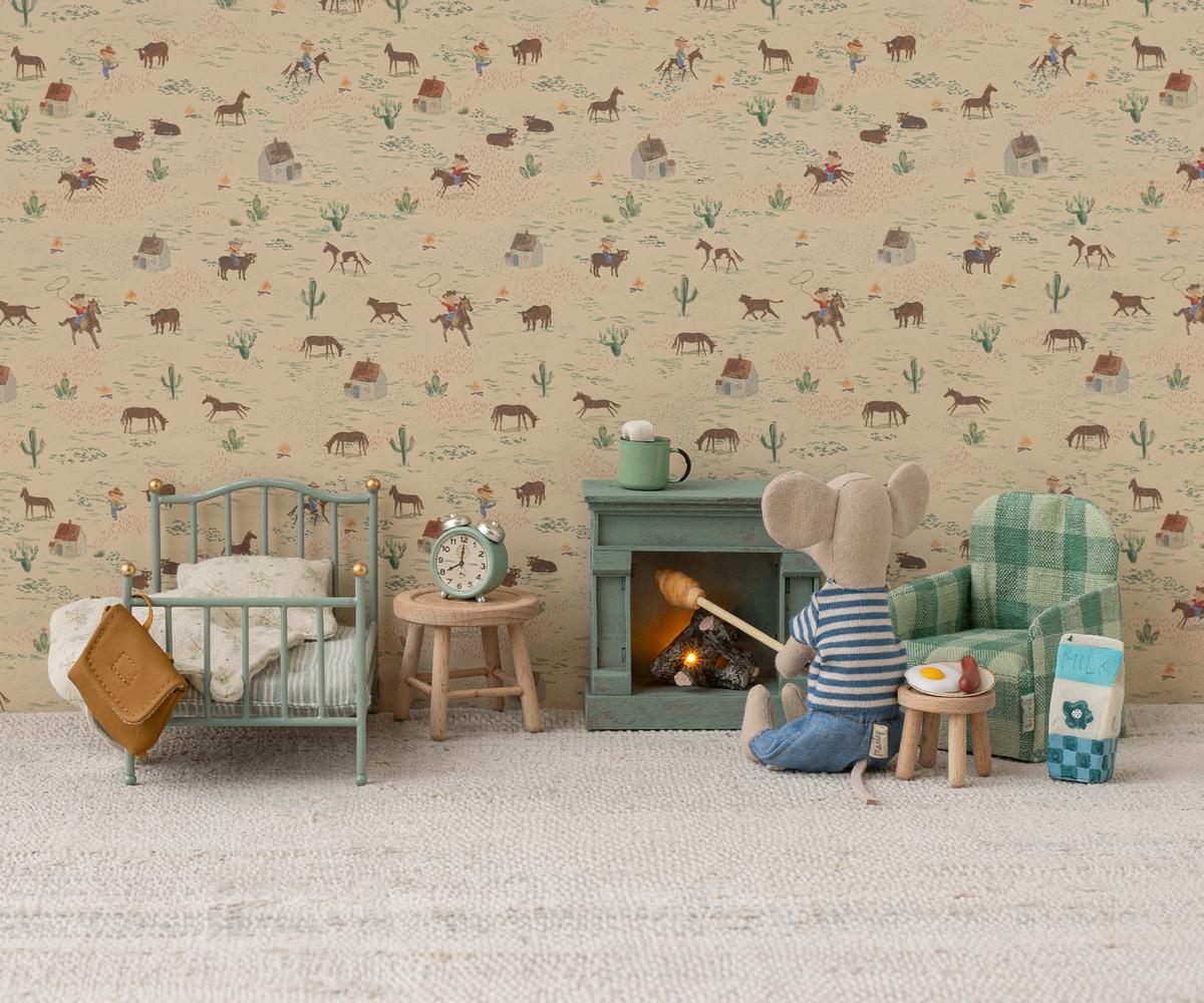 Maileg Mouse Fireplace, Blue