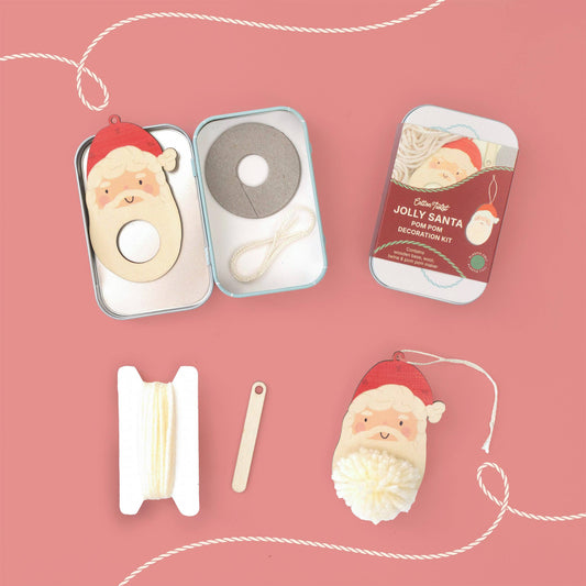 Cotton Twist - Make Your Own Pom Pom Santa Decoration Kit