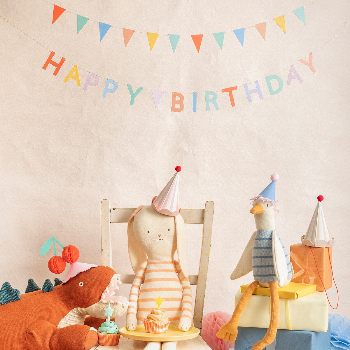 Meri Meri Stripe Pastel Party Hats (x 8)