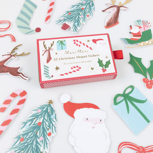 Meri Meri Christmas Shaped Stickers  (25 x stickers)