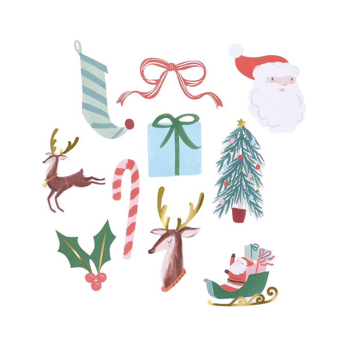 Meri Meri Christmas Shaped Stickers  (25 x stickers)