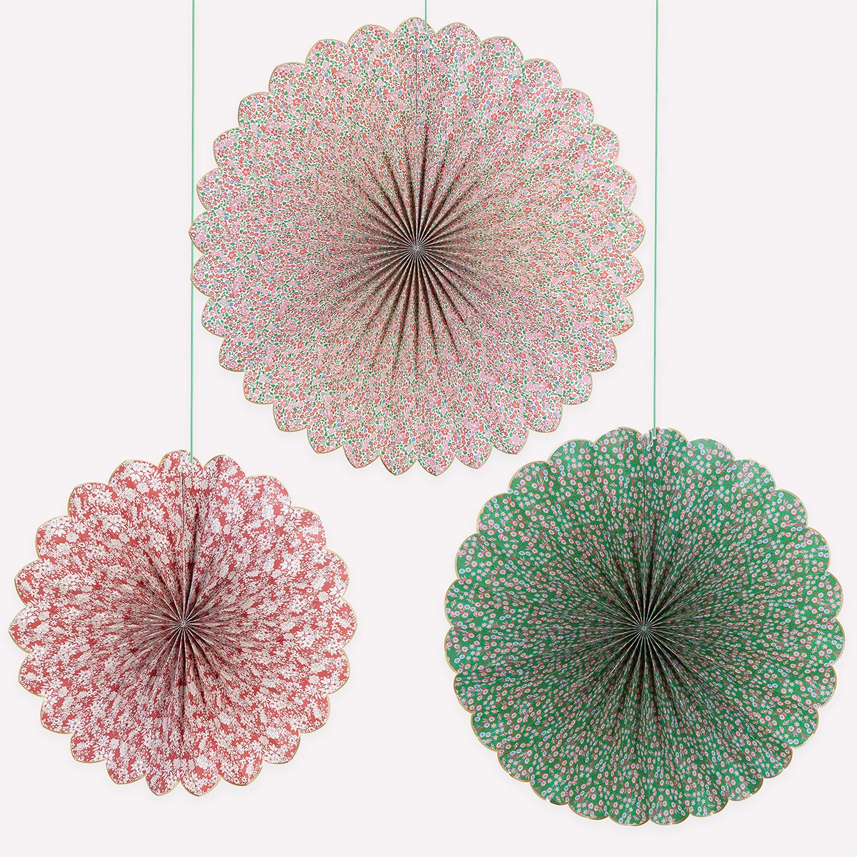 Meri Meri x Liberty Red & Green Giant Pinwheels wheels (x 3)