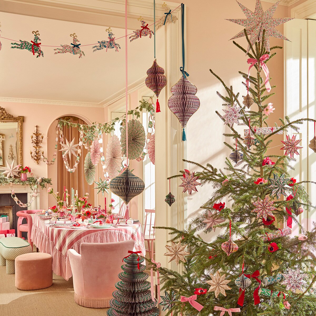Meri Meri x Liberty Paper Star Tree Decorations