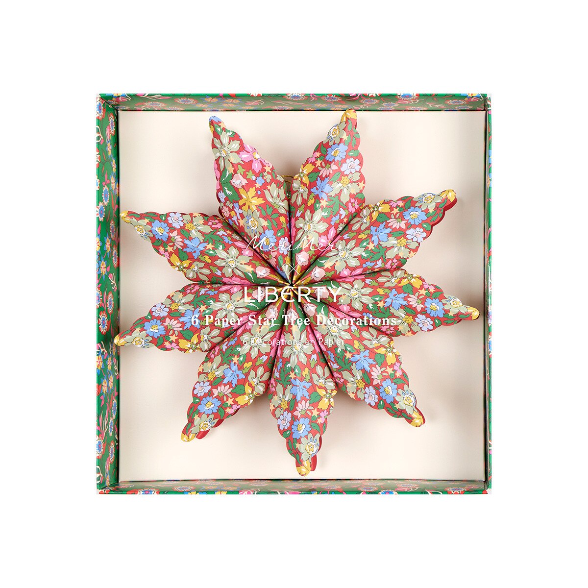 Meri Meri x Liberty Paper Star Tree Decorations