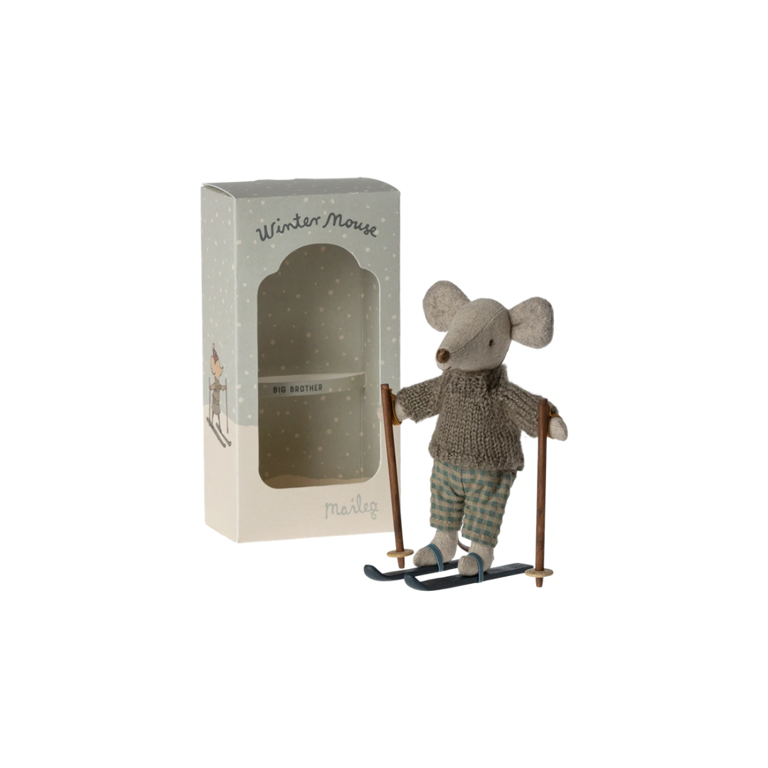 Maileg Winter mouse with ski set, Big brother