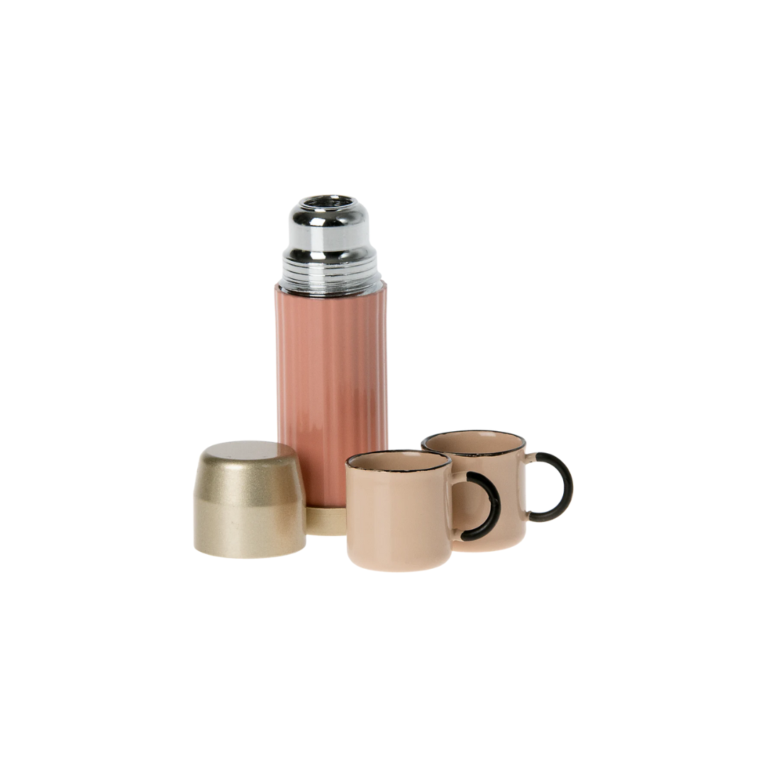 Maileg Thermos and cups set, Soft Coral