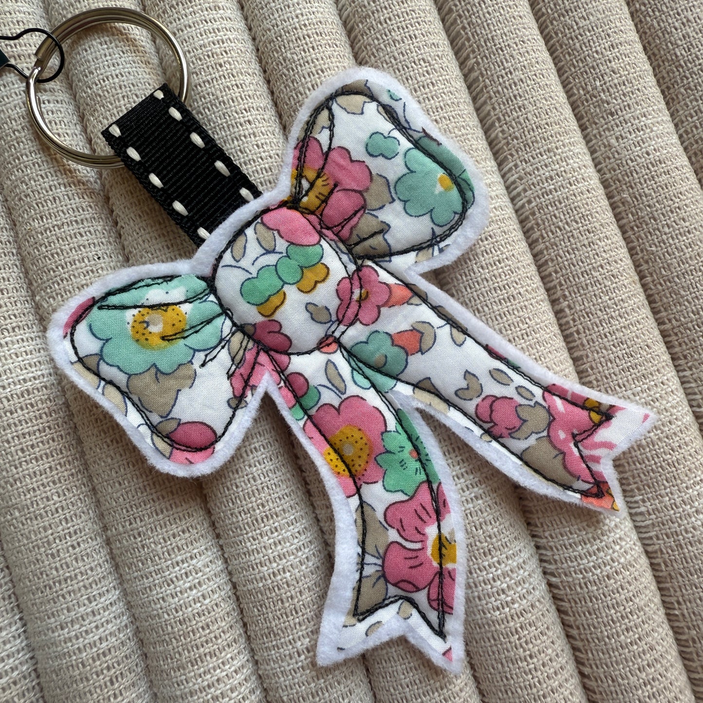 Girl Friday Embroidery Liberty Bow keyring (Exclusive)