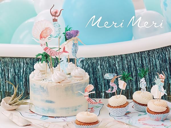 Meri Meri Mermaid Cake Toppers (x 7)