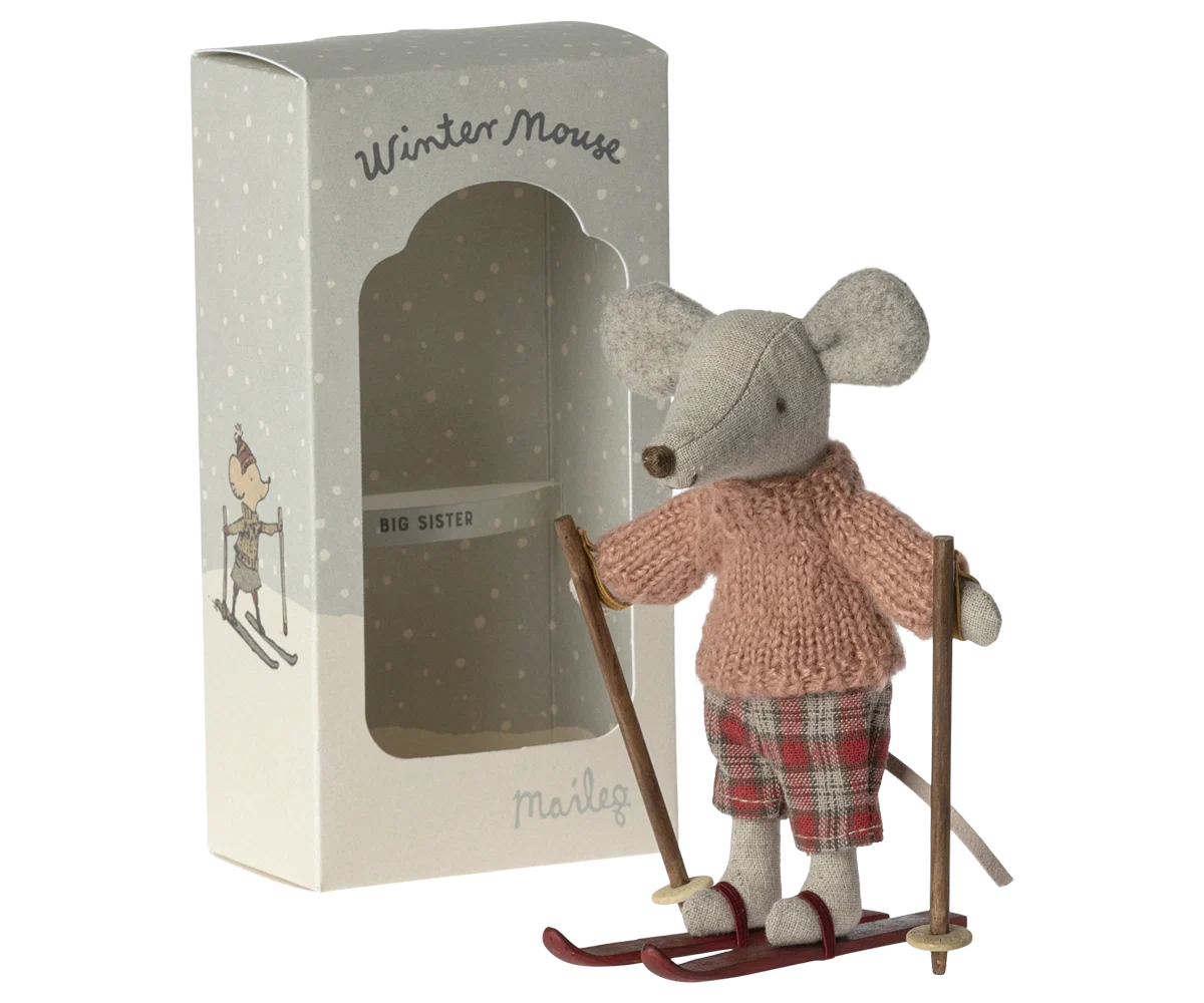 Maileg Winter mouse with ski set, Big sister
