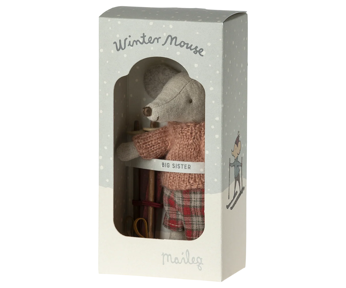 Maileg Winter mouse with ski set, Big sister