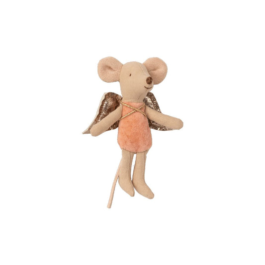 Maileg pink fairy mouse with metallic wings