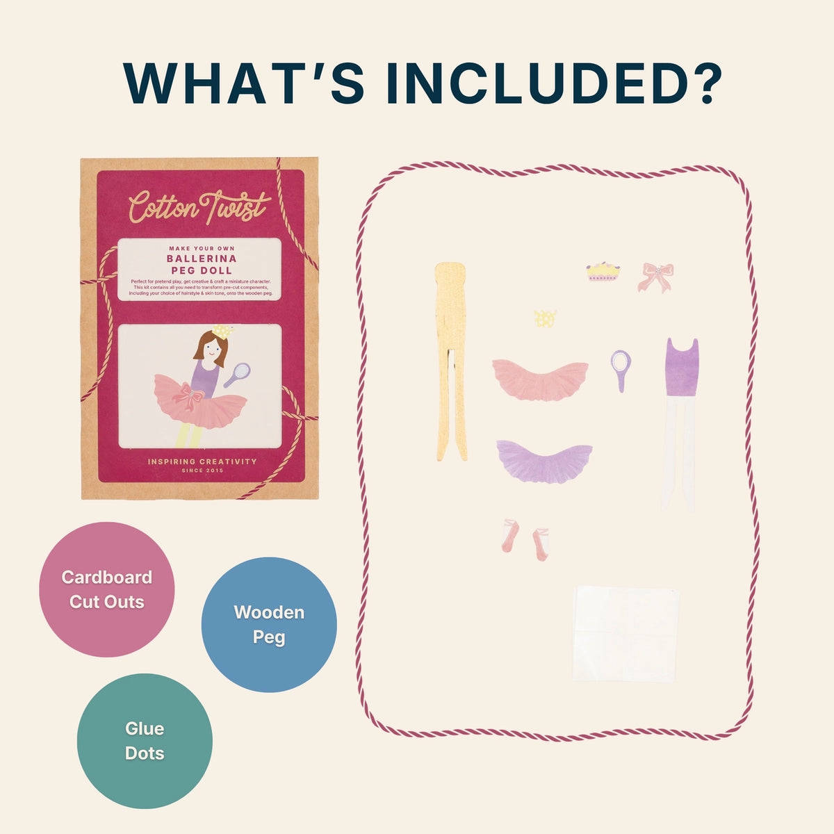Cotton Twist Make Your Own Ballerina Peg Doll
