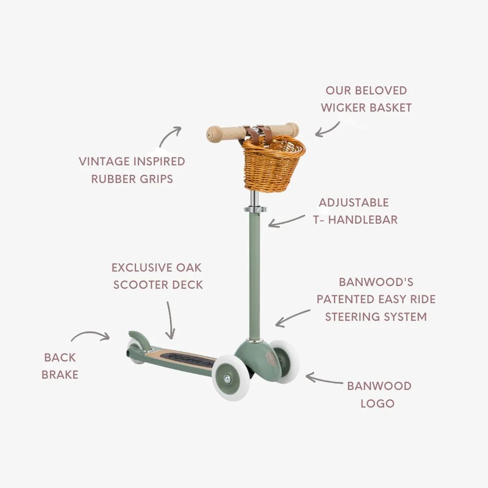 Banwood 3-Wheeled Scooter - Forest Green