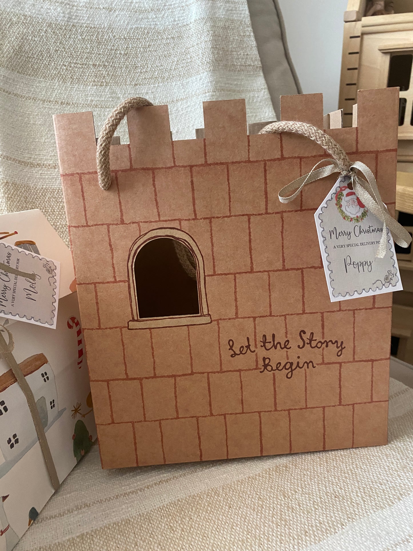 Maileg Personalised Christmas Gift Wrapping, Castle Bag