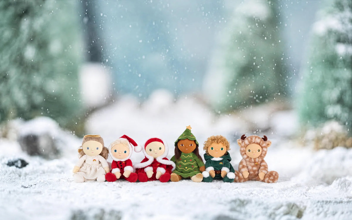 Olli Ella Holiday Hollow collection featuring festive Dinky Dinkums as Christmas stocking fillers