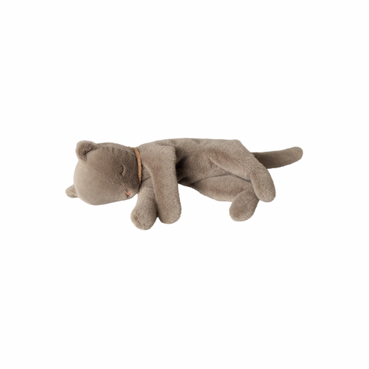 Maileg Sleeping kitten plush, Medium - Grey