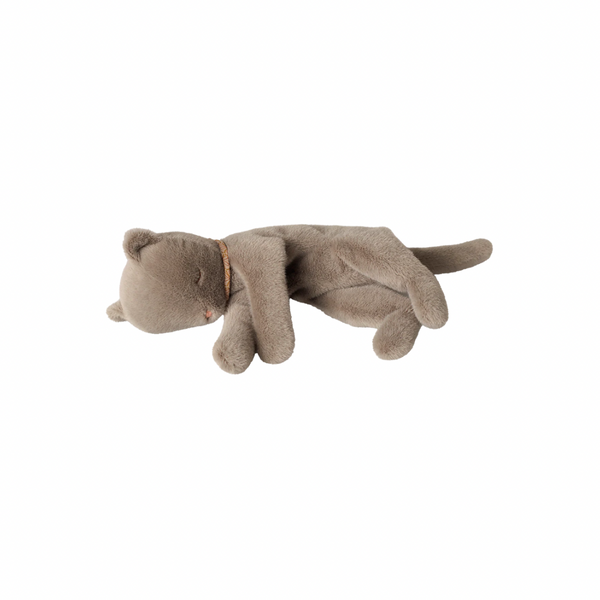 Maileg Sleeping kitten plush, Medium - Grey