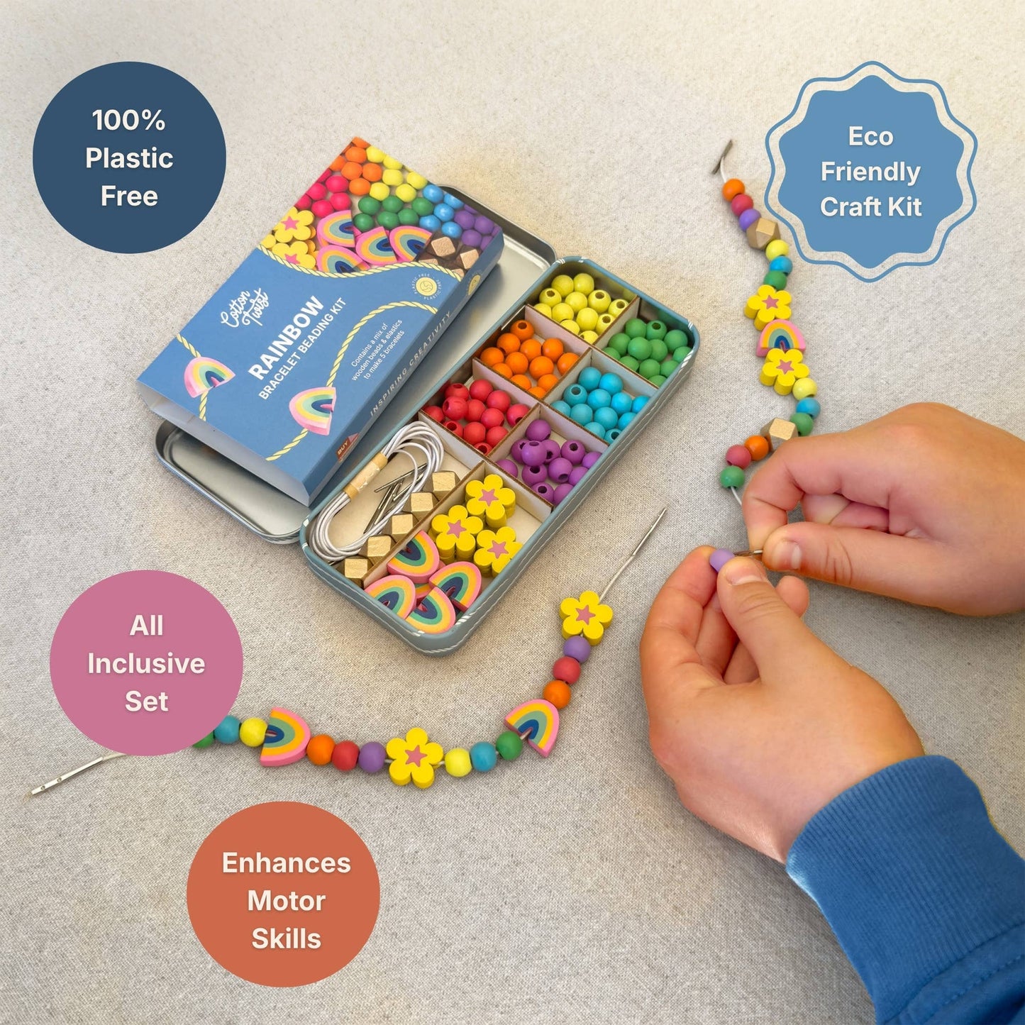 Cotton Twist (WE PREPAY ALL USA DUTIES) - Rainbow Bracelet Bead Kit