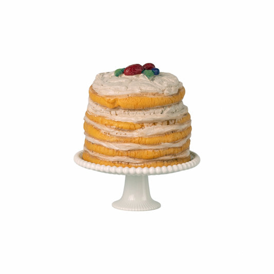 Maileg Party cake and cake stand, Mouse - Off white