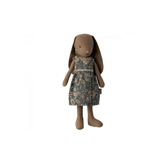 Maileg FW23 bunny size 1 wearing pretty green floral dress