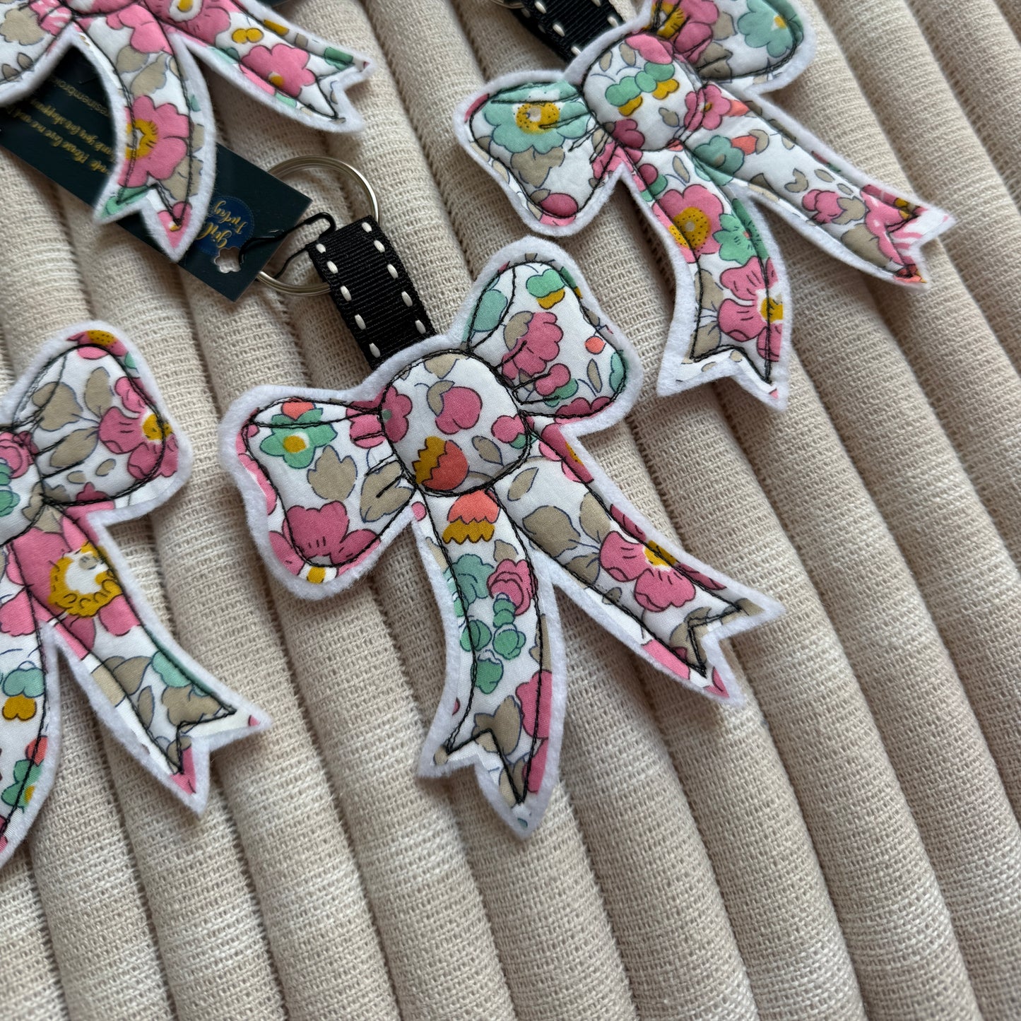 Girl Friday Embroidery Liberty Bow keyring (Exclusive)