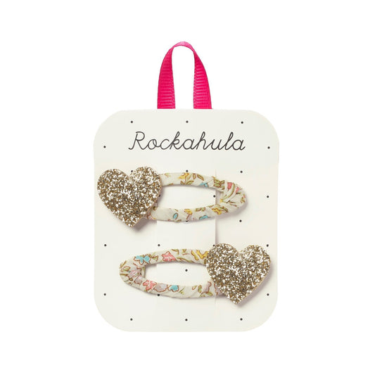 Rockahula Petal Glitter Heart Clips