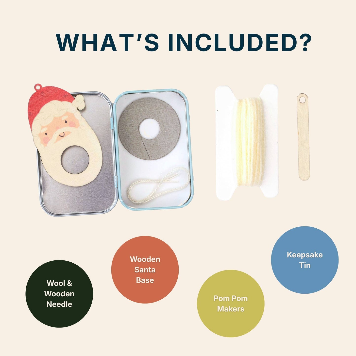 Cotton Twist - Make Your Own Pom Pom Santa Decoration Kit