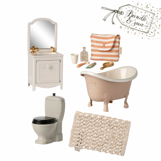 Maileg Bathroom Bundle - Coral Stripe