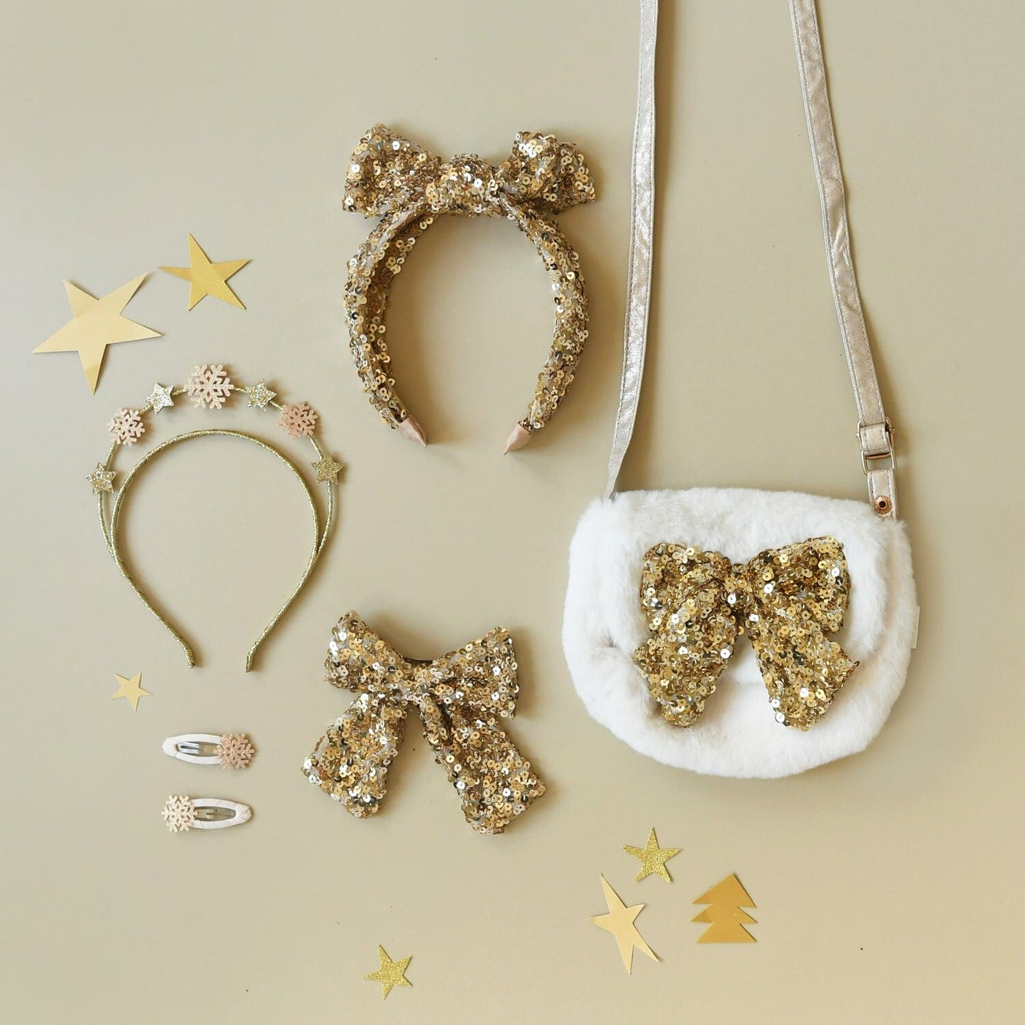 Rockahula Bedazzle Gold Sequin Bow Headband