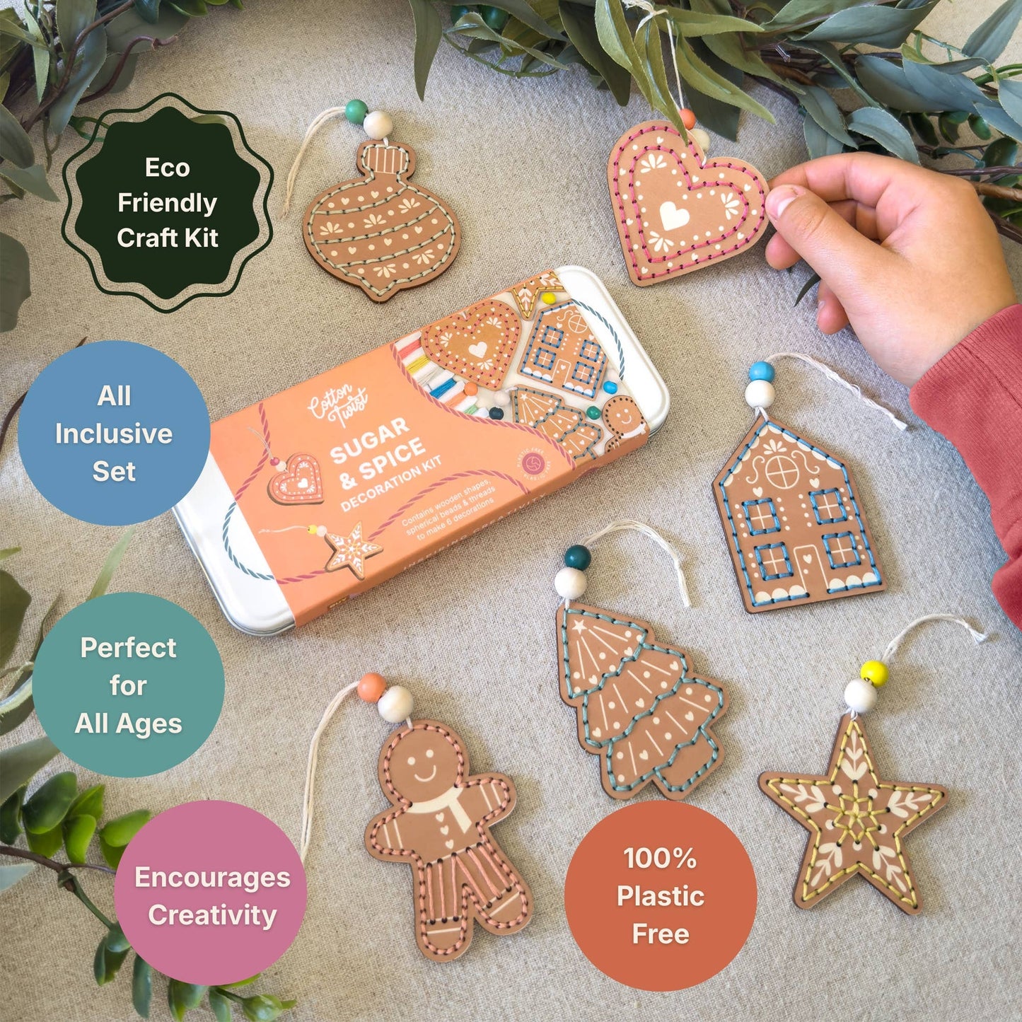 Cotton Twist (WE PREPAY ALL USA DUTIES) - Sugar & Spice Christmas Decoration Kit