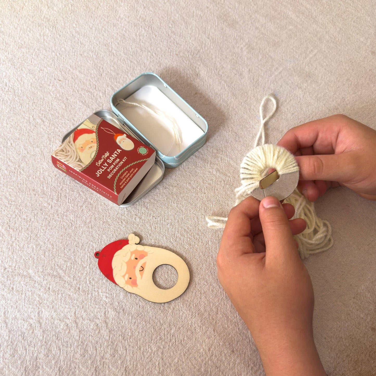 Cotton Twist - Make Your Own Pom Pom Santa Decoration Kit