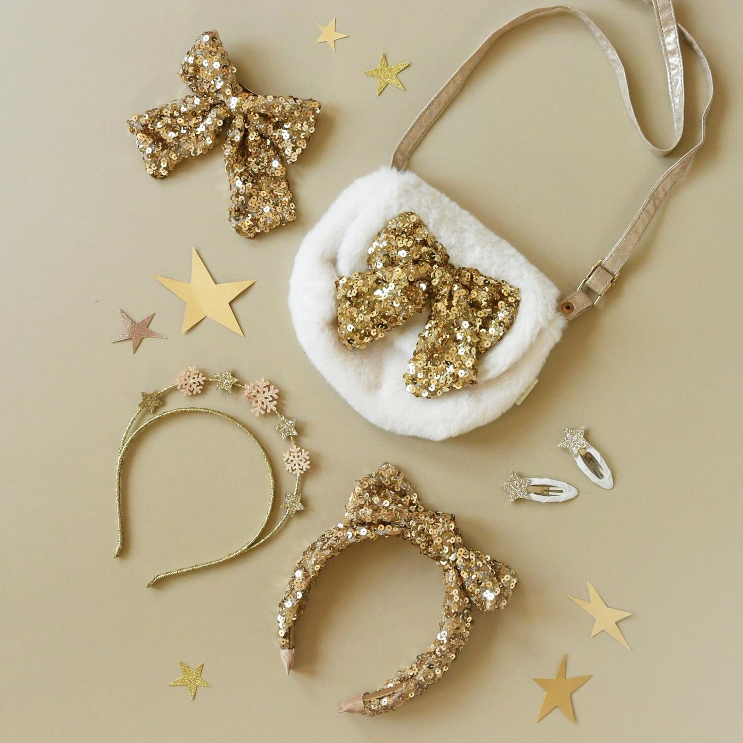 Rockahula Bedazzle Gold Sequin Bow Headband