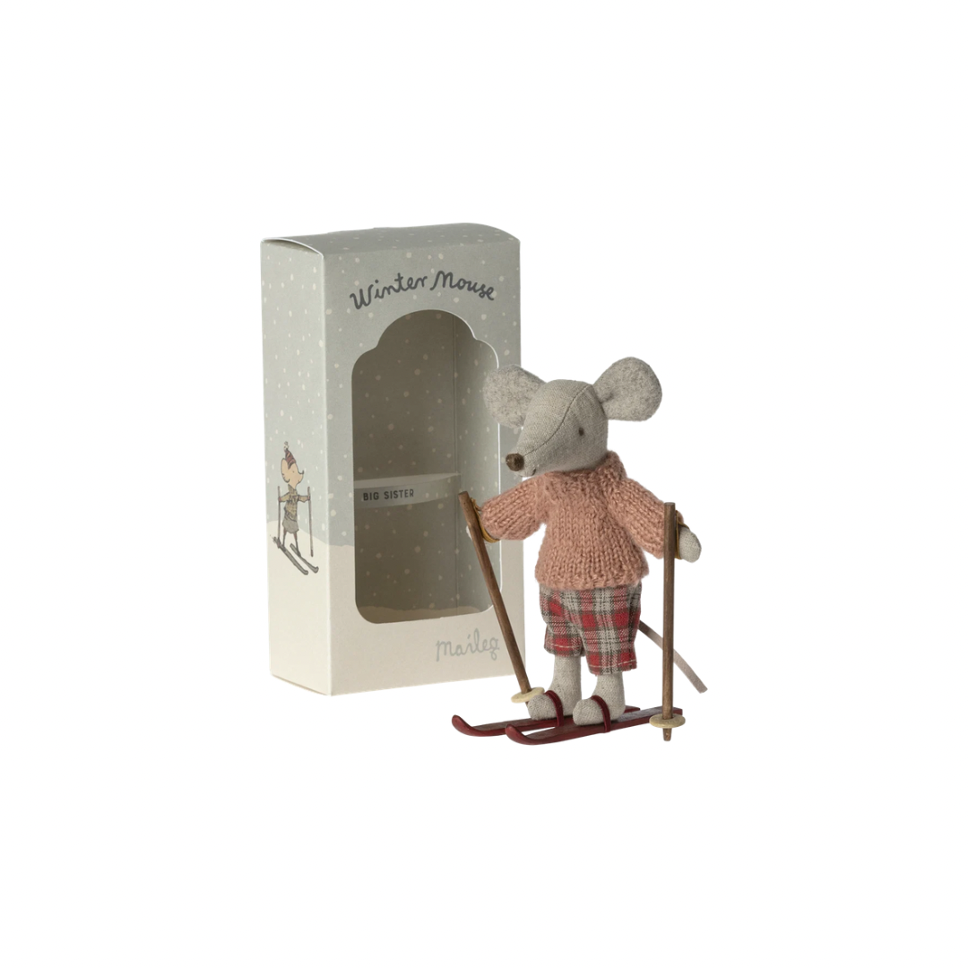 Maileg Winter mouse with ski set, Big sister