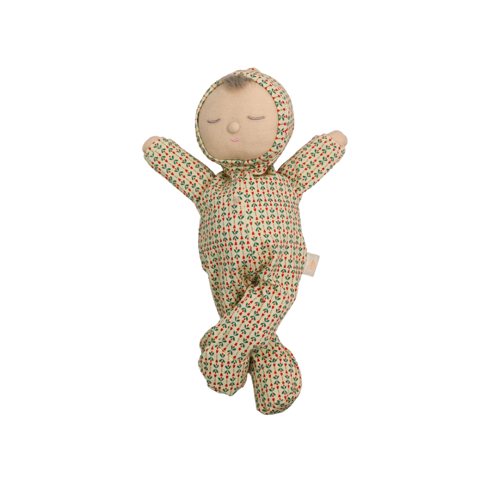 Olli Ella Dozy Dinkum Twinkle Berryheart soft toy presented as a baby first Christmas gift