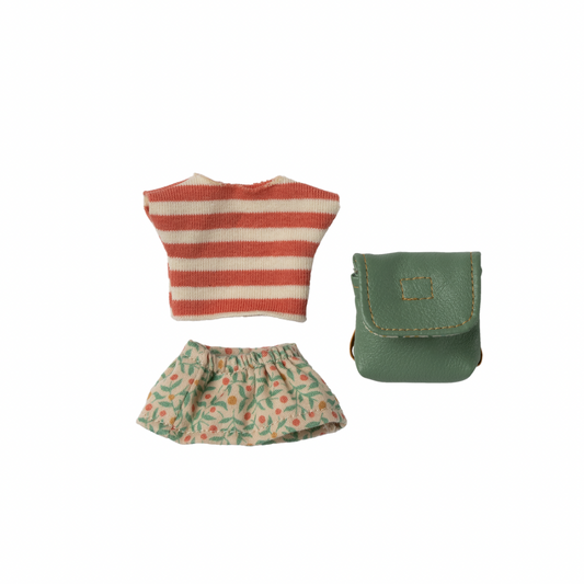 Maileg Clothes and bag, Big sister mouse - Green