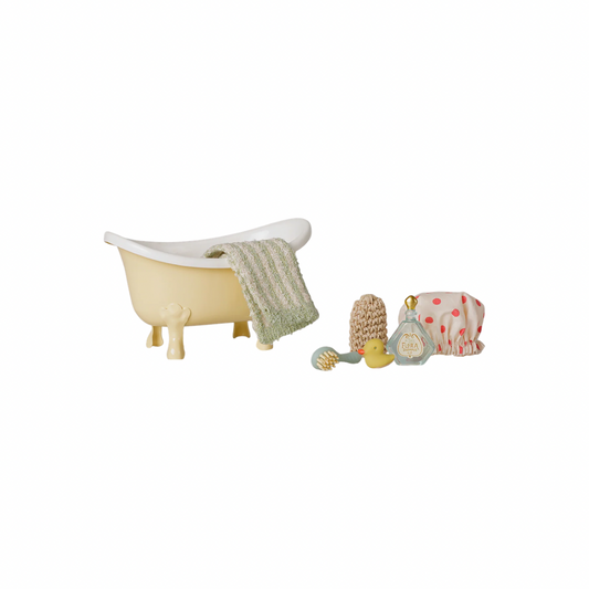 Maileg Bathtub set, Mouse - Yellow