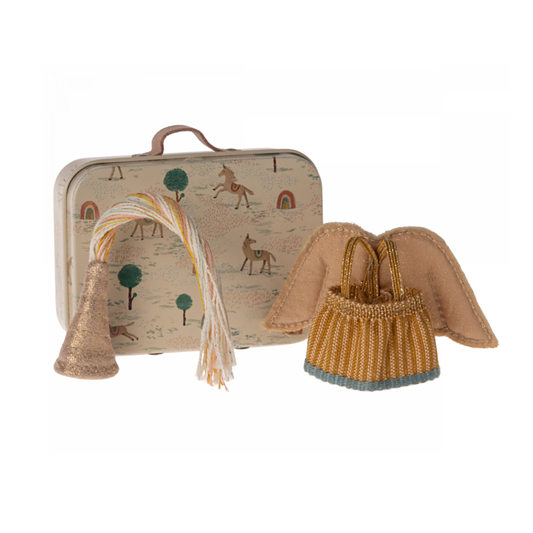 Maileg Fairy clothes in suitcase, Little sister mouse