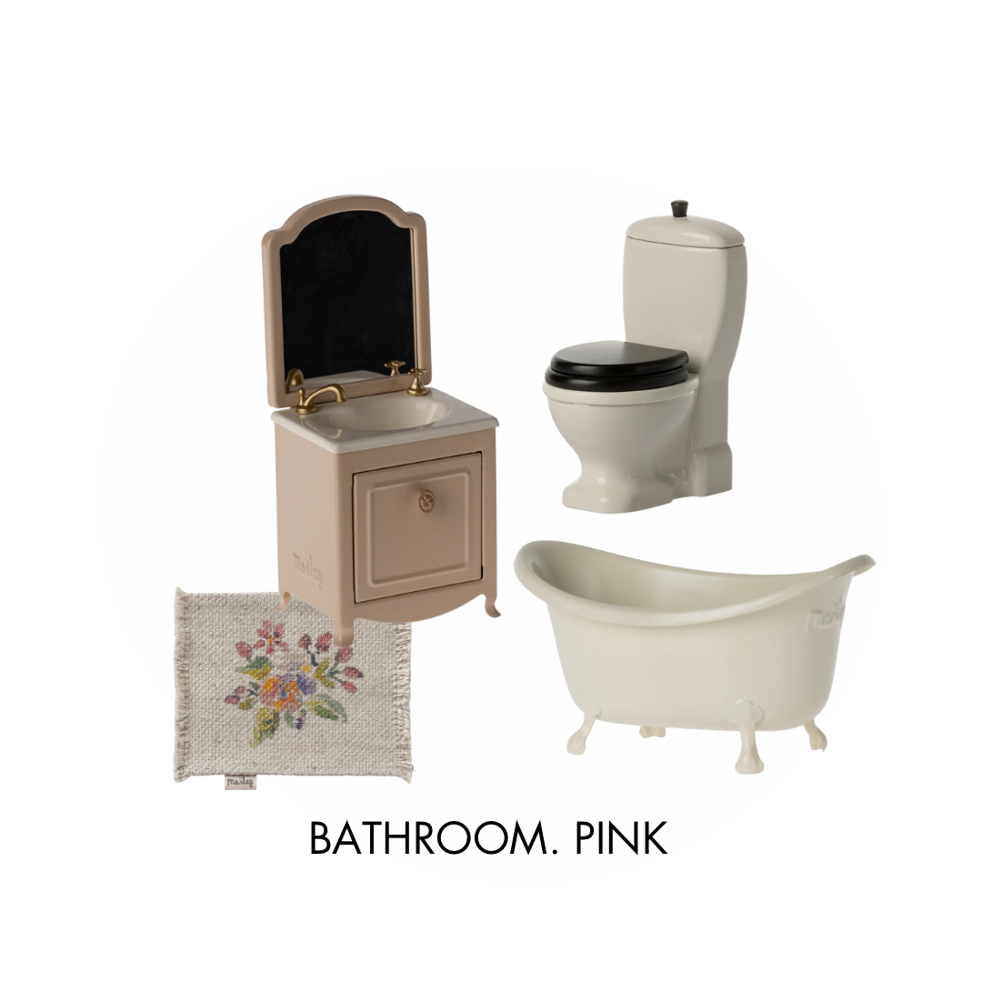 Maileg Bathroom Starter Gift Set, Pink