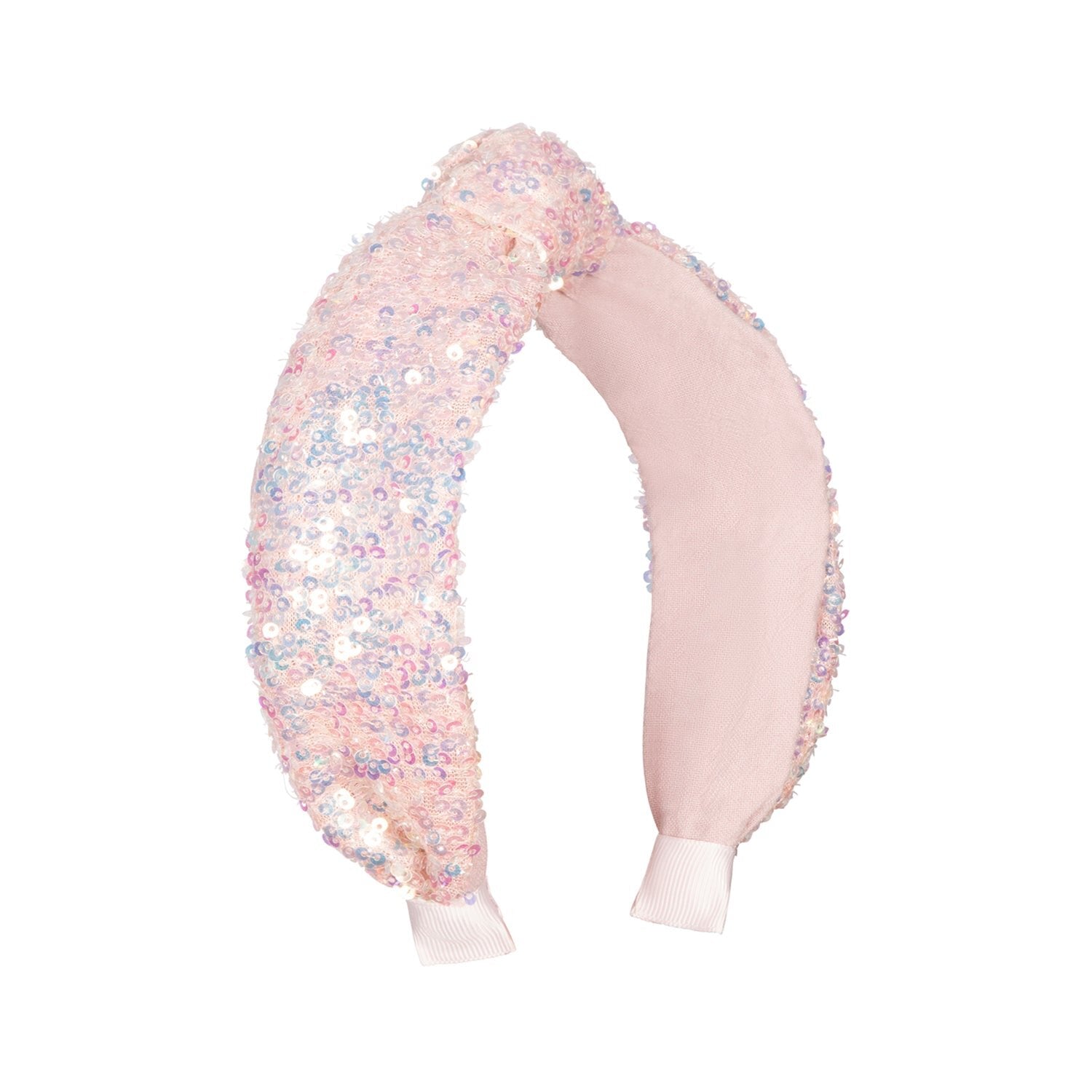 Rockahula kids pink sequin top knotted girls childrens headband for festive and disco hair accessories