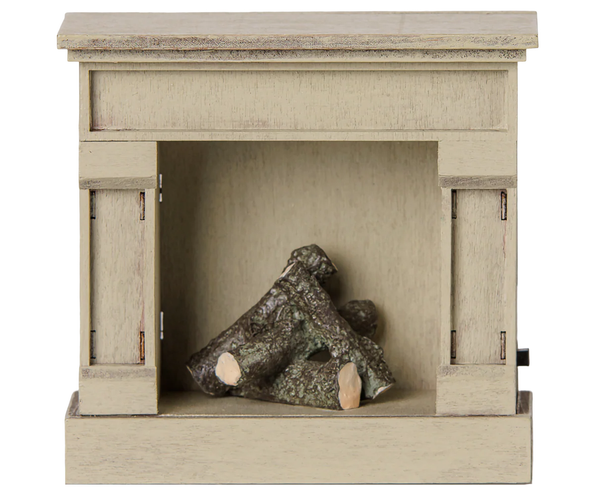 Maileg Fireplace, Mouse - Off white