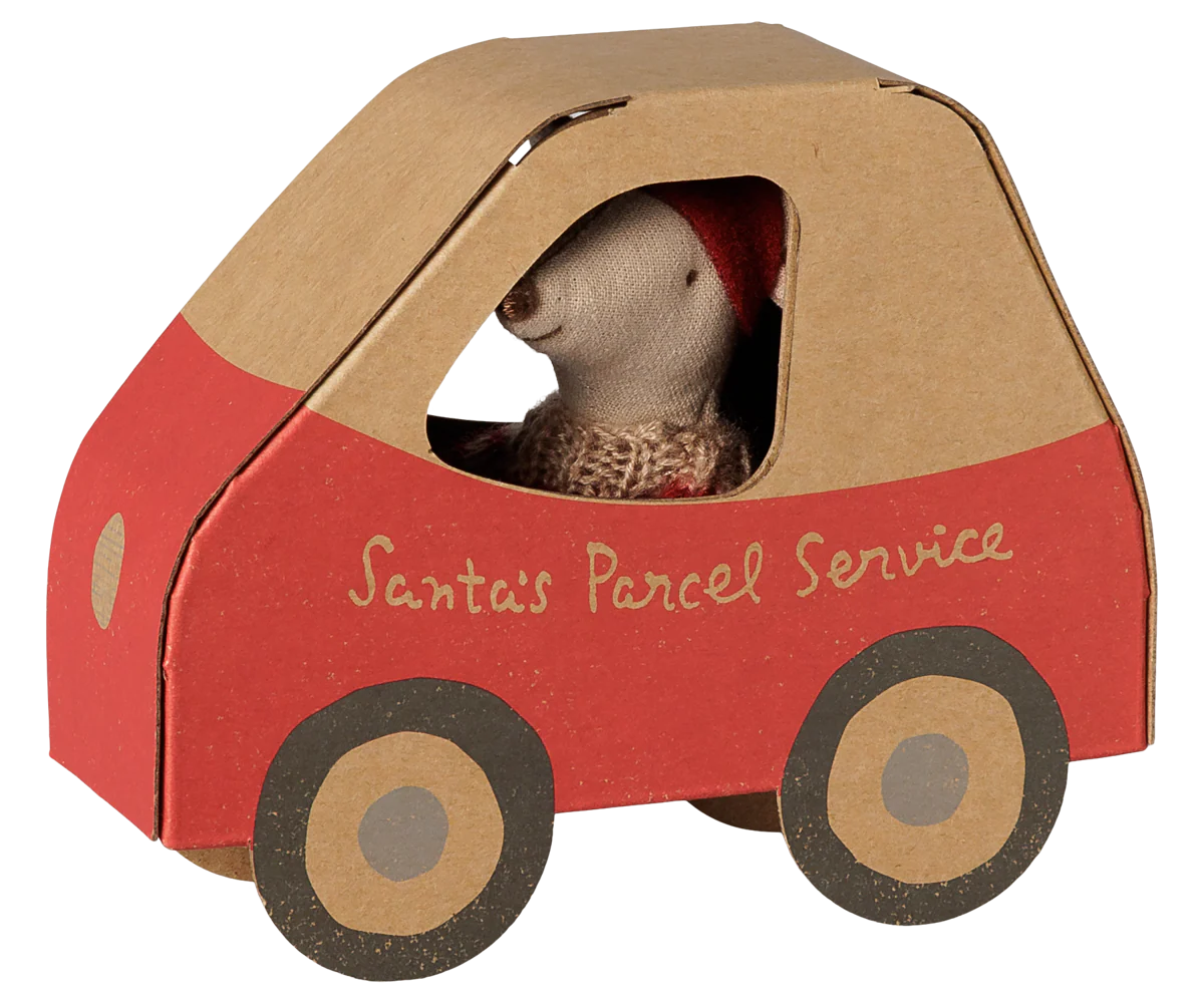 Maileg Christmas mouse, Little sister in car box